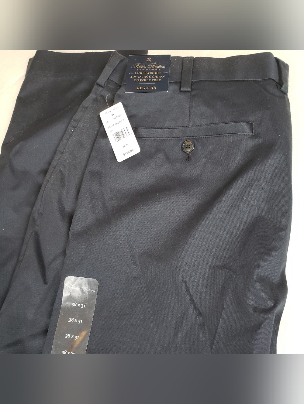NWT Brooks Brothers Men's 38x31 Lightweight Advantage Chino Pants Office Work B